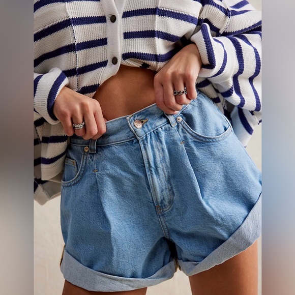 Free People Pants - Free People Light Blue Denim Jean Shorts